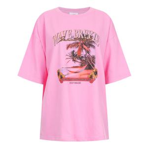 샵앤) 국산 여성 라운드 웨이브 나염 루즈핏 반팔티 MER-WSH-20717-핑크