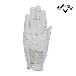 캘러웨이 로맨틱 플라워 여성용 양손 양피 골프장갑 화이트/실버
