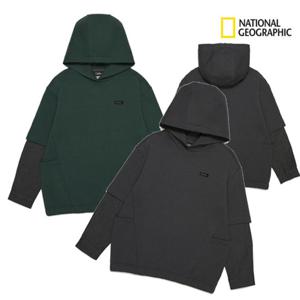 내셔널지오그래픽키즈 K253UHD210 남아 여아 레이어드 후드 티셔츠 초등 170 고학년 모자딜