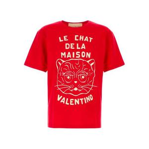 발렌티노 가라바니 반팔 티셔츠 7V3MG16PB32 BR3 Red