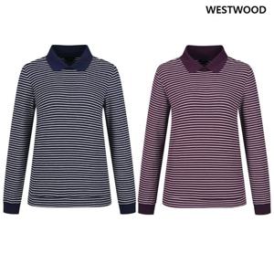 [웨스트우드] 여성 스트라이프 카라 티셔츠 (2컬러) WP3WCTP410