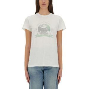 생로랑 생로랑 화이트 반팔 티셔츠 2067931