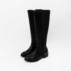 [신난다슈]여성 롱부츠 4cm 여자 첼시 부츠 발편한 통굽 둥근코 슬림핏 밴딩 AG259045블랙