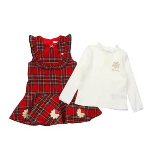 [프렌치캣(정상)]RED 체크 JP/SK티셔츠셋트(Q55DAO020AT010)