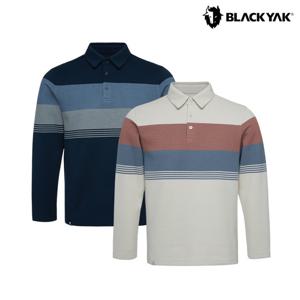 블랙야크 남성 소프트 스트라이프 카라 긴팔티 겨울 등산티셔츠 1BYKTWU004