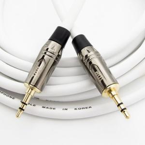 HDTOP 국산 메탈 3.5 스테레오 AUX 케이블 화이트 3M HT-TP3208