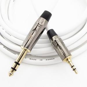 HDTOP 국산 메탈 3.5 TO 5.5 스테레오 케이블 화이트 1M HT-TP3234