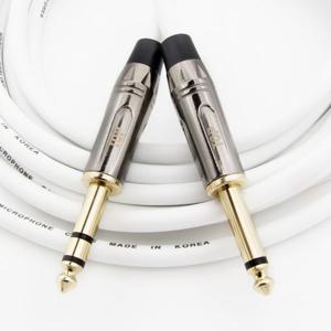 HDTOP 국산 메탈 5.5 모노 TO 스테레오 케이블 화이트 3M HT-TP3295