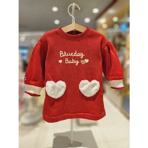 블루독베이비[hu]25.FW겨울신상 RD)로고하트원피스 45C70-674-02 드레스 크리스마스 스커트 겨울원피스