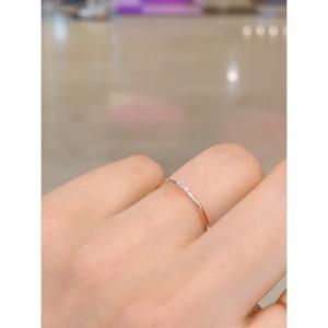 미니골드 10K 심플라인 큐빅 실반지 RONM0016