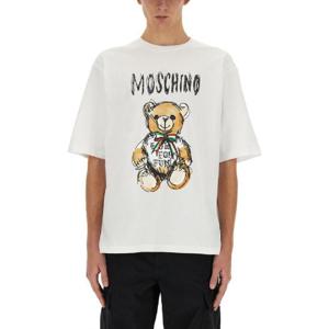 MOSCHINO T-SHIRT CON STAMPA LOGO 071702411001
