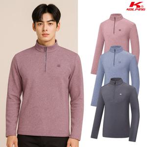 콜핑 남성 투톤 멜란지 등산 긴팔 반집업 티셔츠 KSC042ST0M