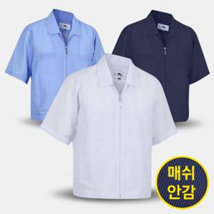 [아즈바이]남성 여름 무지 버튼 반팔 점퍼 GMSCMJ 중년 장년