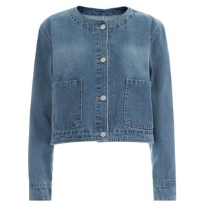 로이 여성 라운드넥 봄 루즈핏 데님 자켓 PIC-WJK-11814-중청
