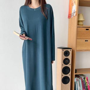 코아 국산 여성 라운드 오버 등원룩 롱원피스 ARA-WDR-3088-청록