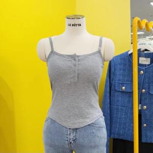 르피타 DP01 캡나시 단추 끈 나시 탑 L245ATP404