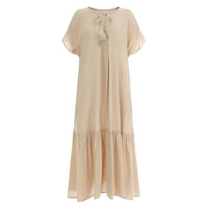 샵앤) 슈슈 여성 리본 반팔 롱 원피스 PIC-WDR-11988-베이지