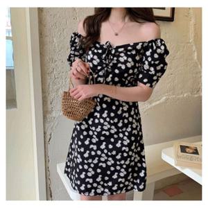 여성오프숄더원피스 1P 여자 미니 플라워 패턴 치마