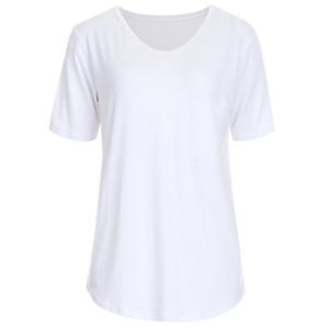 샵앤) 여성 국산 슬림루즈핏 V넥 컬러 반팔 DAI-WSH-0902-화이트