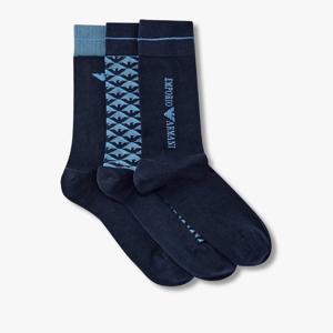 [엠포리오 아르마니 언더웨어]이글로고 그래픽라인 정장양말 3PACK (0814345003)