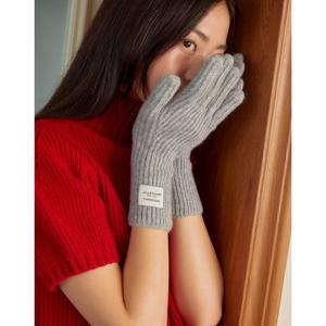 [선물포장] 그레이 단색 울캐시미어 핑거홀 장갑 JAGV4F310G2