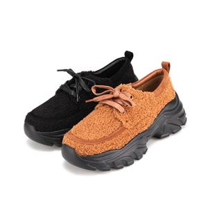 [바바라(슈즈)]청키 퍼 로퍼 기모 여성 스니커즈 2COLOR_BBH545