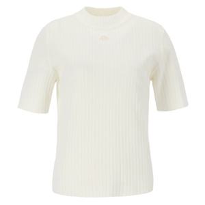 [에이비에프지]심플 자수 포인츠 골지 반팔 반폴라 니트 APY4QW37J