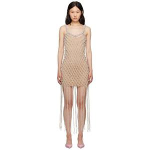25 FW 알렉산더왕 여성 베이지 글라스 미디 드레스 231187F054005