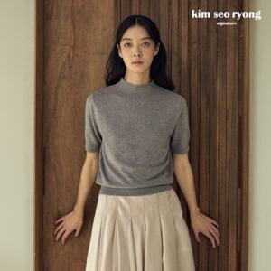 김서룡실크캐시미어 100% 하프슬리브 니트