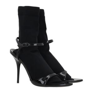 발렌시아가 블랙 페이턴트 가죽 삭스 샌들 810517 W12H21010