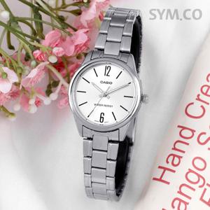 카시오 LTP-V005D-7B 클래식 라운드 금장 아날로그 여자 메탈 시