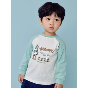 [탑텐키즈]공용) 유아 피너츠 수피마 라글란 배색 긴팔티MKE3TS3301