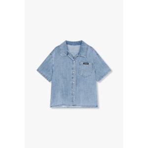 [보브]레터링 자카드 데님 블라우스 7155255002