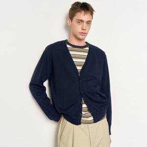 MAN 울 브이넥 가디건 [NAVY] / SBE1M04007