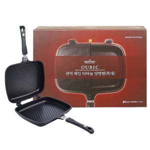퀸센스 큐빅 패킹 티타늄 양면팬 특대 양면프라이팬 양면후라이팬 프라이팬 후라이팬 요리팬 조리용팬 코팅