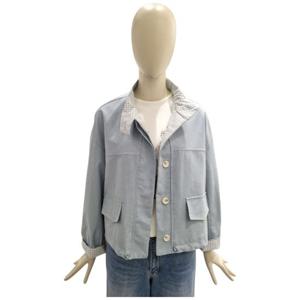 [페이지플린]체크 배색 하이넥 면 야상 점퍼 (F5AJK501)