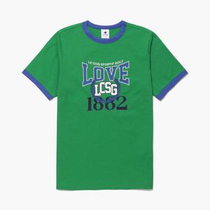 [르꼬끄골프] 여성 빅프린트 라운드넥 링거 반팔 티셔츠 (GQ222LRS41)