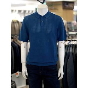 크로커다일 세이브존03 [크로커다일] 남성 봄 여름 전판 펀칭 짜임 반팔 카라 니트 AGCDAABKT2341A