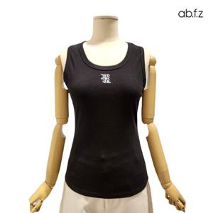 [에이비에프지]심플 자수 포인트 골지 민소매 티셔츠 APZ5QK33G