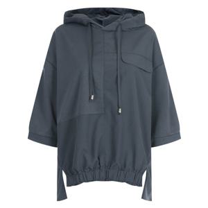 샵앤) 여성 유니크 밑단 언발 밴딩 배색 절개 후드 반팔 티셔츠 RBE-WSH-20594-차콜