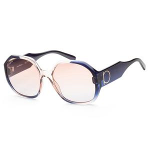 살바토레 페라가모 여성용 SF943S-6018083 패션 60mm 그레이 로즈 그라디언트 선글라스 그레이 로즈 그라디언트