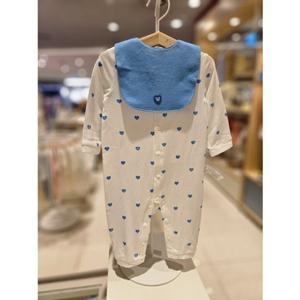 블루독베이비[hu]25.FW가을 BL)하트뱀부세트우주복 45A70-041-02 내의우주복 신생아외출복 출산선물 수트