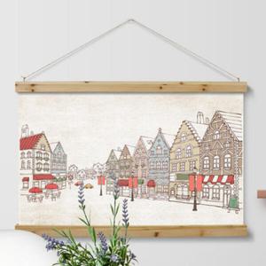 아트박스/꾸밈 ij470-우드스크롤_90CmX60Cm-유럽의연립주택