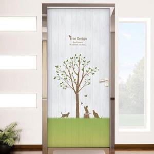 아트박스/꾸밈 ih829-고양이의나무정원패널_현관문시트지