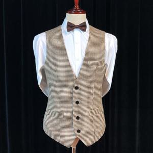 아트박스/숲속드레스 베이지체크 정장조끼 단품(L-4XL)빅사이즈