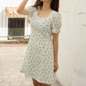 [올리브데올리브]슬림핏 플라워 프릴 미니 원피스 (OH5MO461)