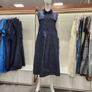 수스 HC04 데님 민소매 양 포켓 원피스 S252BOP651