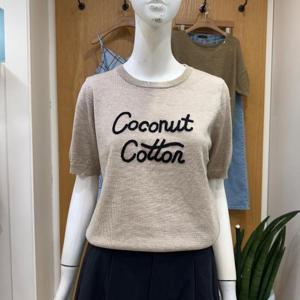 클리지 DP01 코코넛 코튼 니트 반팔 티 CP6WKT06