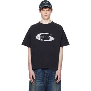 25 FW 발렌시아가 남성 블랙 박시 티셔츠 251342M213043