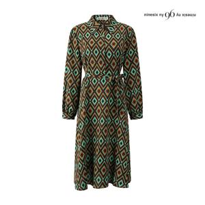 나인식스뉴욕  컬러풀 다이아 패턴 반오픈 끈 원피스 (NP8OP001M0)